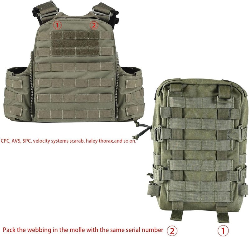 tactifans Tactical Mini Molle Hydration Pack,Molle Hydration Carrier with IFAK Pouch&US Flag&Med Patch,Hydropack for 2L Water Bladder - Image 4